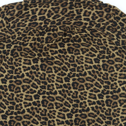 Womens UK Size 10 H&M Brown Basic Button-Up