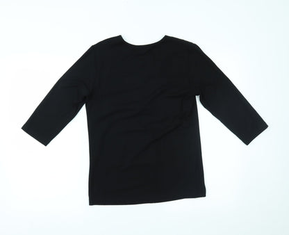 Womens UK Size S Brandtex Black Basic Blouse