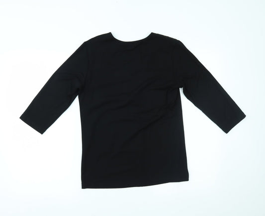 Womens UK Size S Brandtex Black Basic Blouse