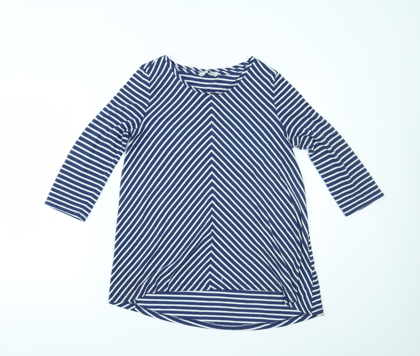 TU Womens Blue Striped  Basic Blouse Size 12