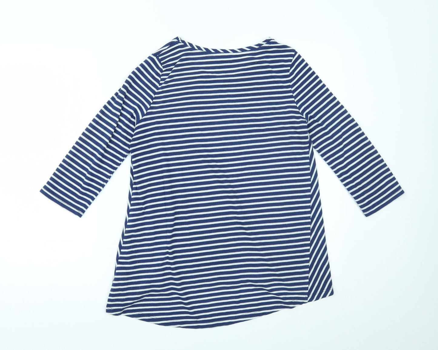 TU Womens Blue Striped  Basic Blouse Size 12