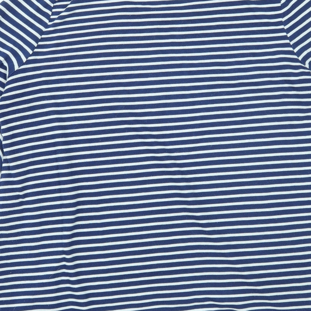TU Womens Blue Striped  Basic Blouse Size 12