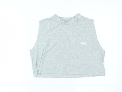 Womens UK Size XS SikSilk Grey Cropped Tank
