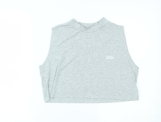 Womens UK Size XS SikSilk Grey Cropped Tank