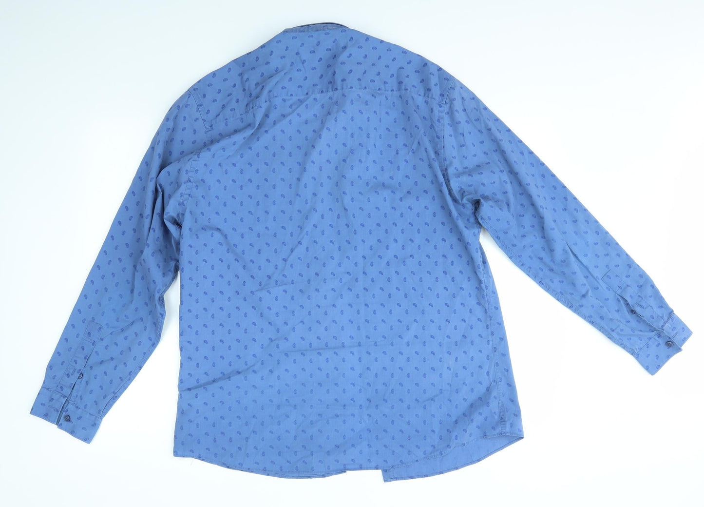 Mens UK Size 16.5 Cedar Wood State Blue  Button-Up Long Sleeve Casual Shirt