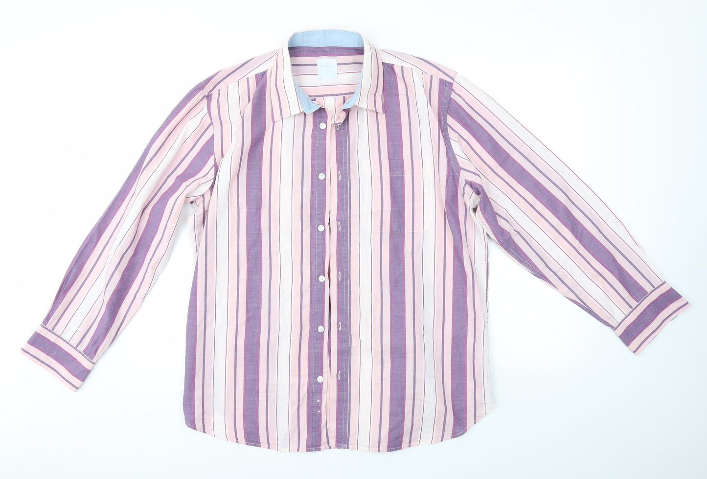 Samuel Windsor Mens Multicoloured Striped   Button-Up Size L