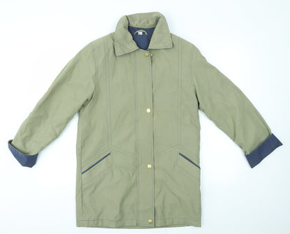AWARD Womens Green   Overcoat Coat Size 10