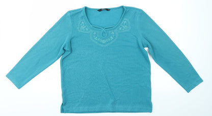 BM Collection Womens Blue   Basic T-Shirt Size S