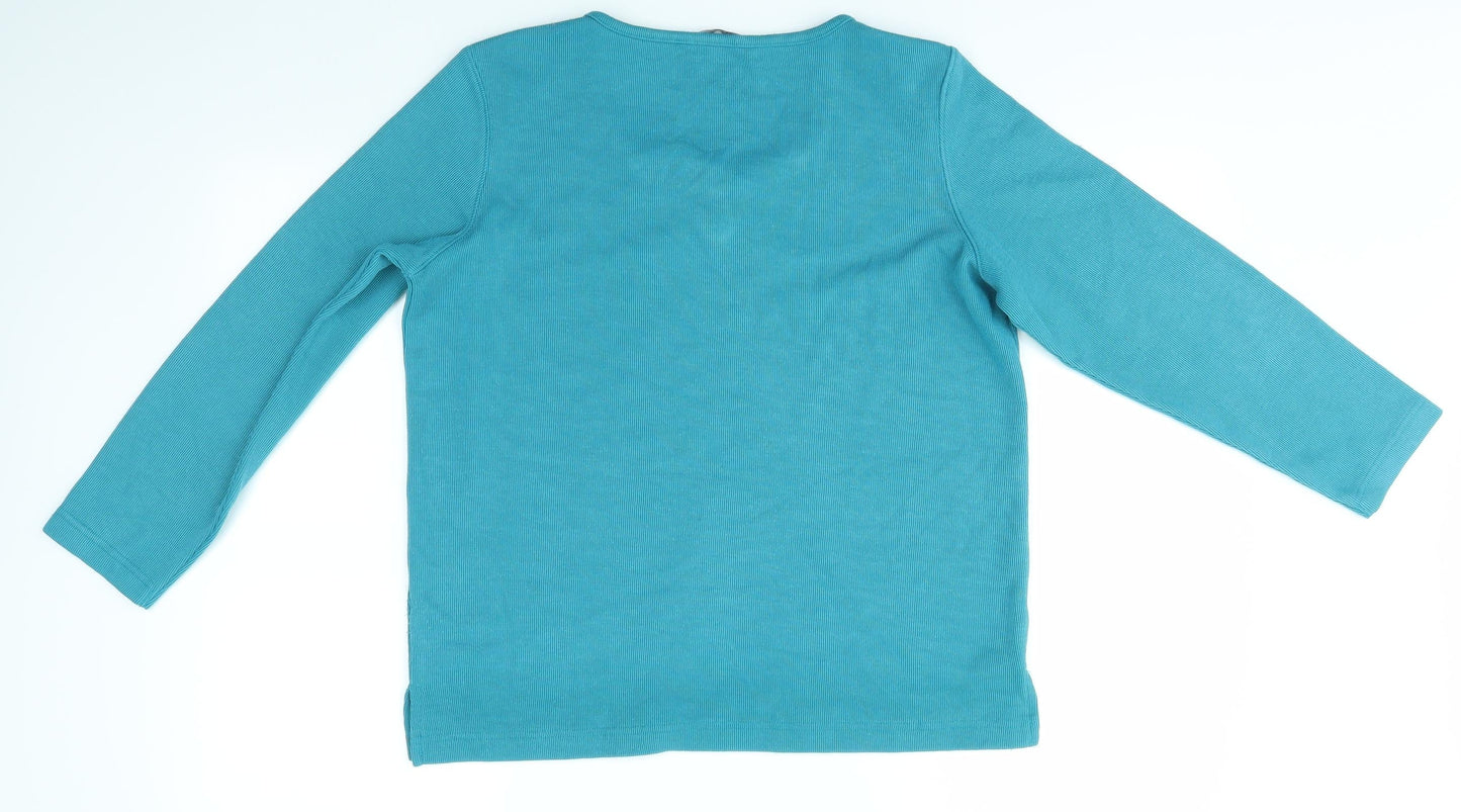 BM Collection Womens Blue   Basic T-Shirt Size S