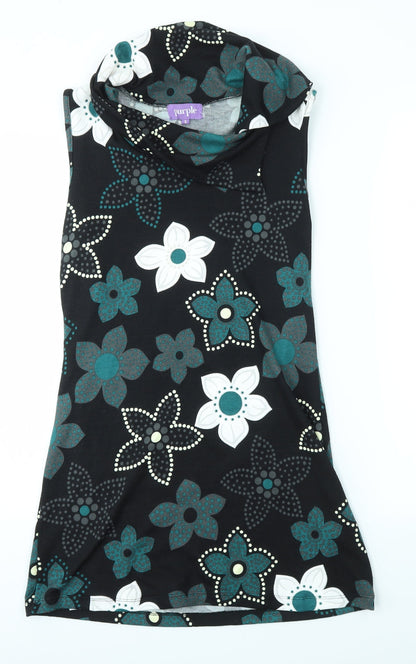Purple Womens Multicoloured Floral  Bodycon  Size S
