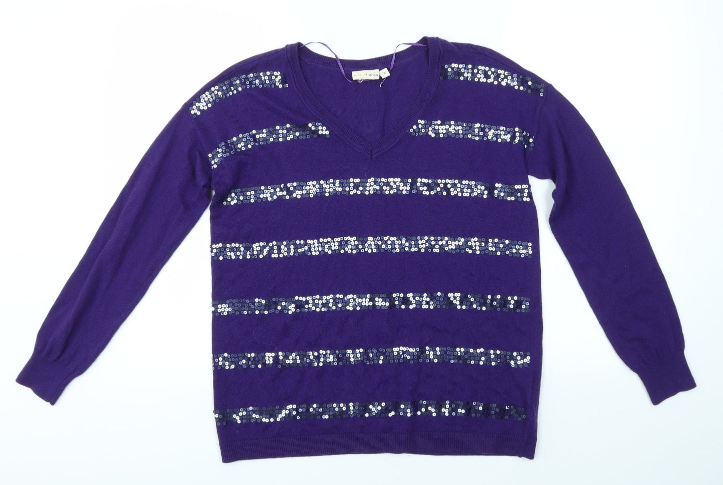 Womens UK Size S FRANSA Purple Pullover Jumper