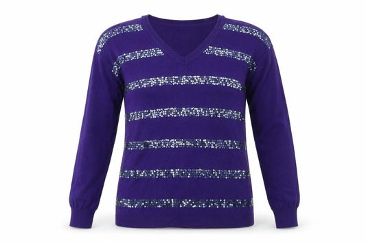 Fransa Womens Purple   Pullover Jumper Size S