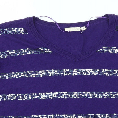 Womens UK Size S FRANSA Purple Pullover Jumper