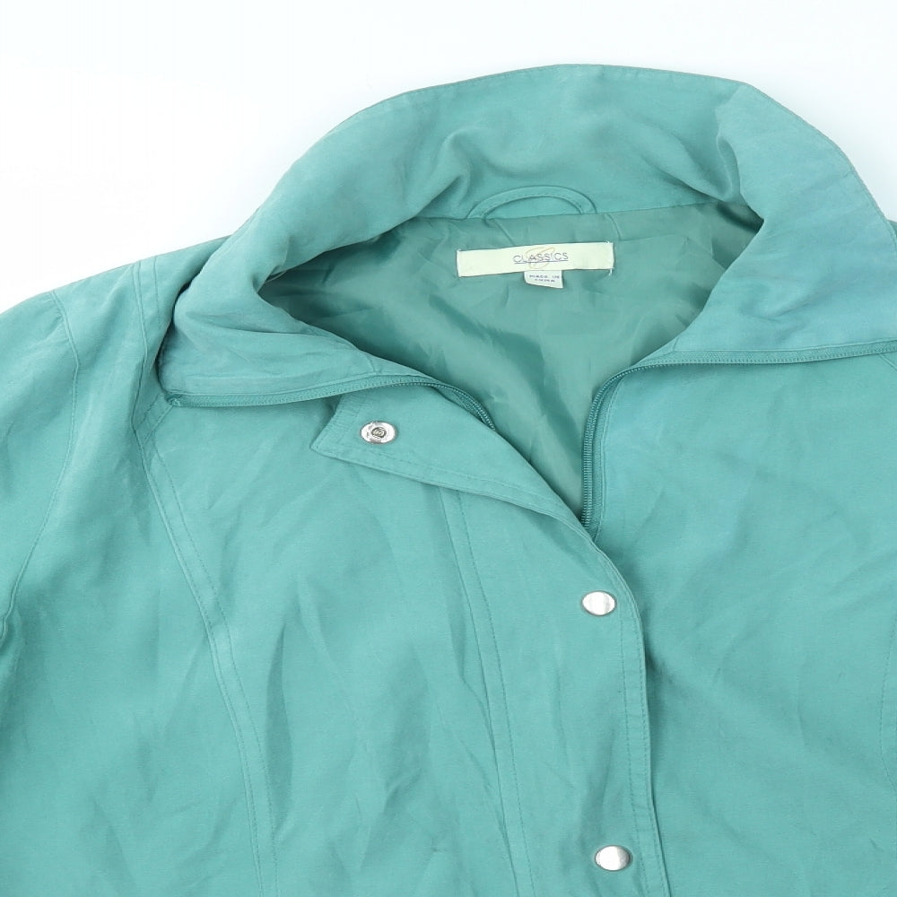 Classics Womens Green   Overcoat Coat Size 12