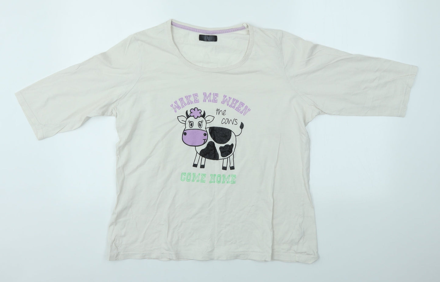 F&F Womens Multicoloured   Basic T-Shirt Size M  - COWS
