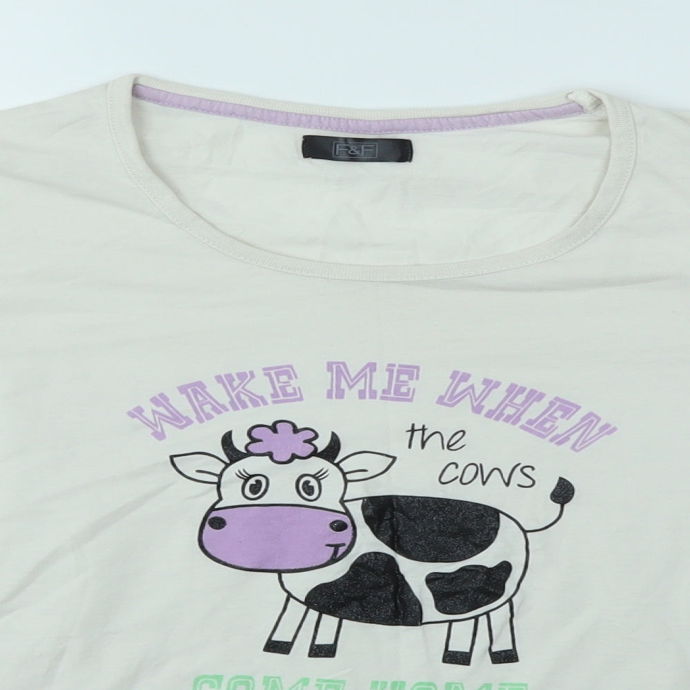 F&F Womens Multicoloured   Basic T-Shirt Size M  - COWS