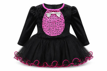 George Girls Black Animal Print  Fit & Flare  Size 12 Months