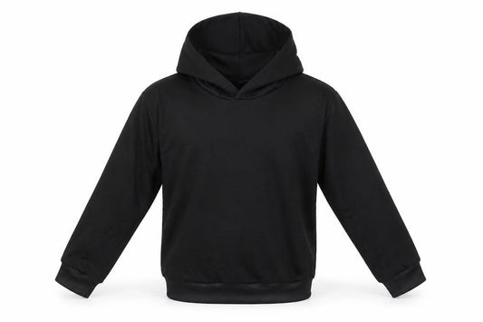 Preworn Girls Black   Pullover Hoodie Size 8 Years
