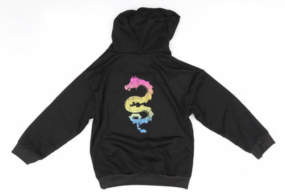 Preworn Girls Black   Pullover Hoodie Size 8 Years
