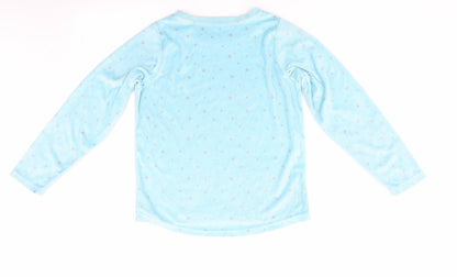 Matalan Girls Blue Solid   Pyjama Top Size 12 Years  - Roll me in fairy dust