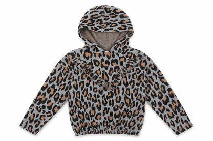 I Love Girls Wear Girls Grey Animal Print  Pullover Hoodie Size 8 Years