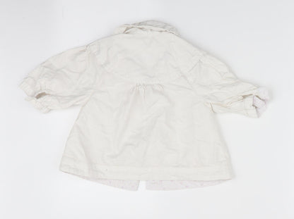 NEXT Girls White   Overcoat Coat Size 3-4 Years
