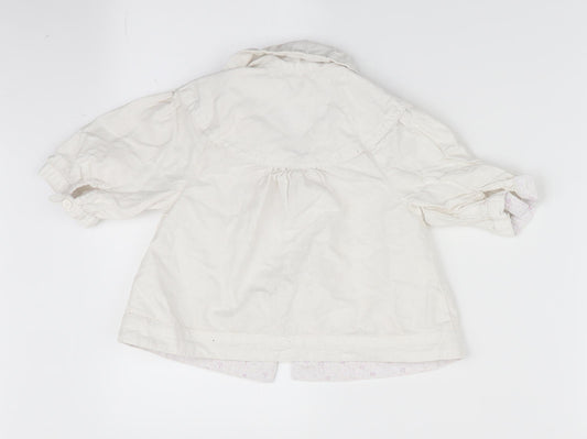 NEXT Girls White   Overcoat Coat Size 3-4 Years