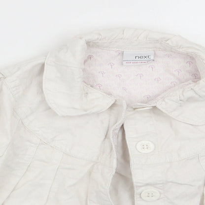 NEXT Girls White   Overcoat Coat Size 3-4 Years