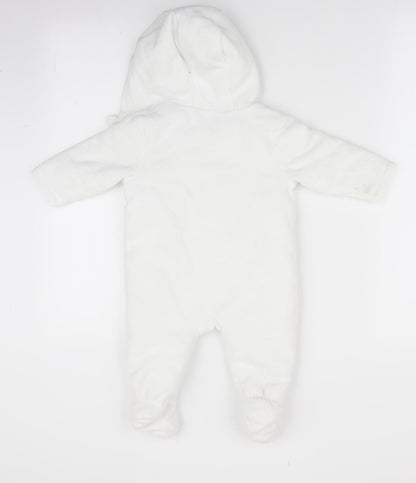 Mothercare Girls White Animal Print  Coverall One-Piece Size 3-6 Months
