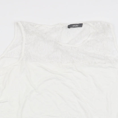 Womens UK Size 24 Studio White Basic T-Shirt
