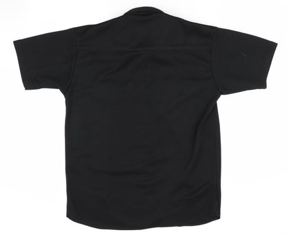 Mens UK Size  Identikit Black  Button-Up Short Sleeve Casual Shirt