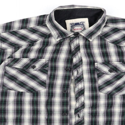 Mens UK Size M Cedar Wood State Black  Button-Up Long Sleeve Casual Shirt