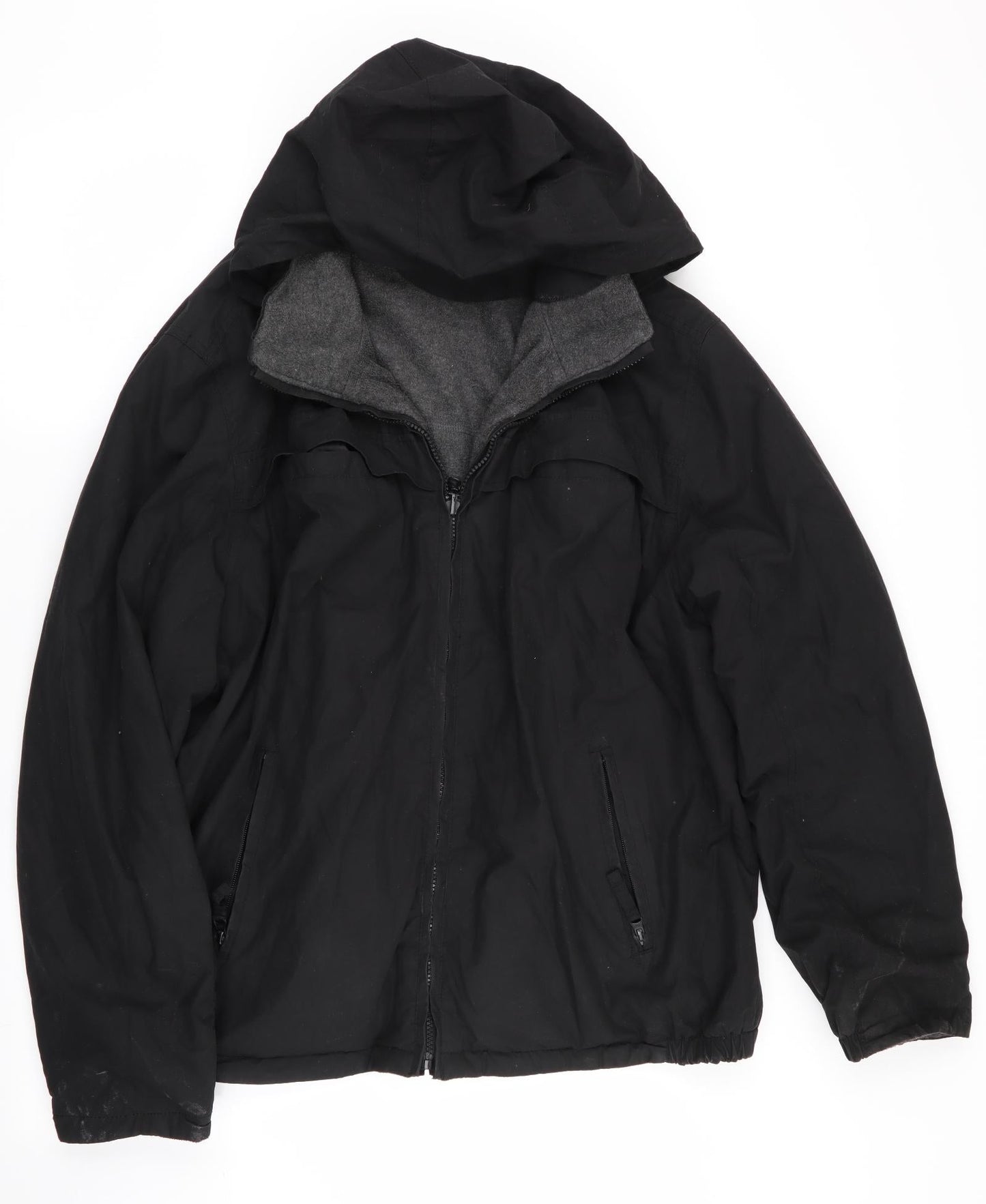 Mens UK Size  Preworn Black Anorak Coat