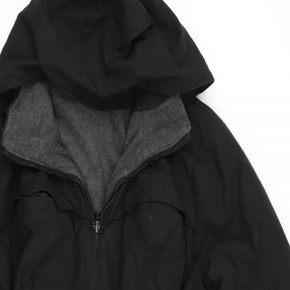Mens UK Size  Preworn Black Anorak Coat