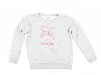 Primar Girls Grey   Pullover Sweatshirt Size 8-9 Years