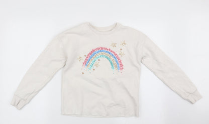 Florence and Fred Girls Ivory   Pullover Sweatshirt Size 10-11 Years