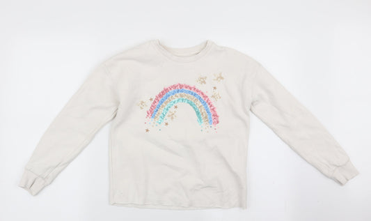 Florence and Fred Girls Ivory   Pullover Sweatshirt Size 10-11 Years