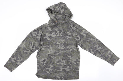 Florence and Fred Womens Green Camouflage  Pullover Hoodie Size 6