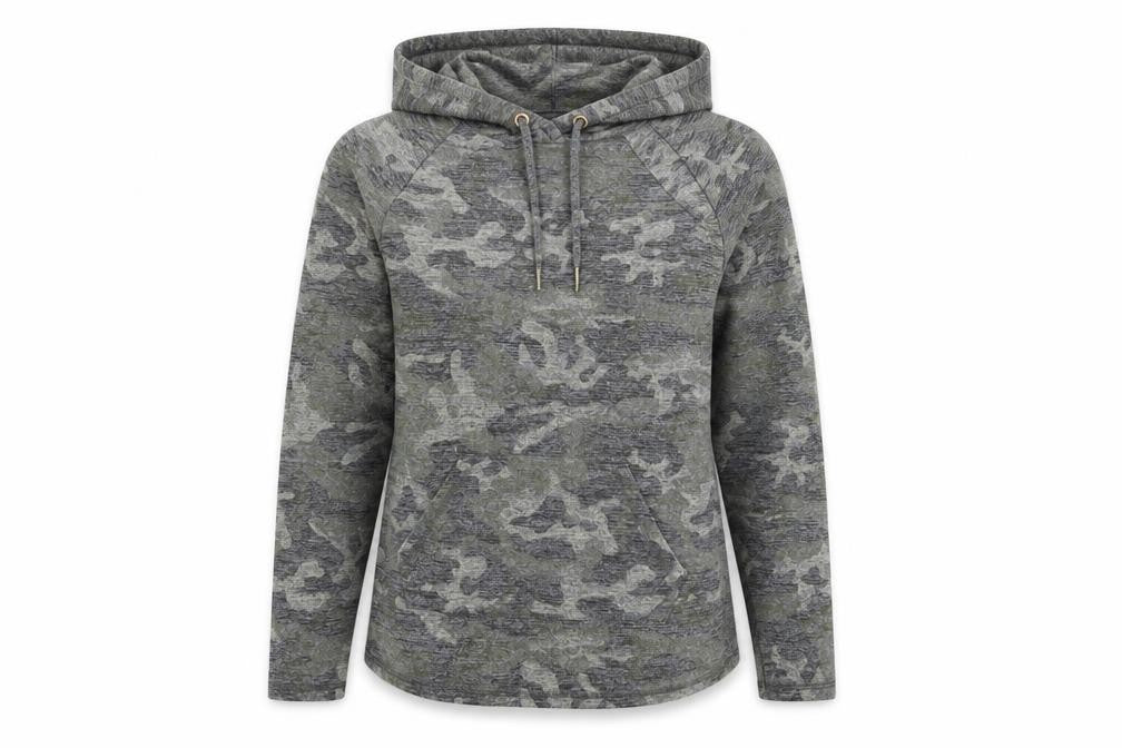 F&F Womens Green Camouflage  Pullover Hoodie Size 6