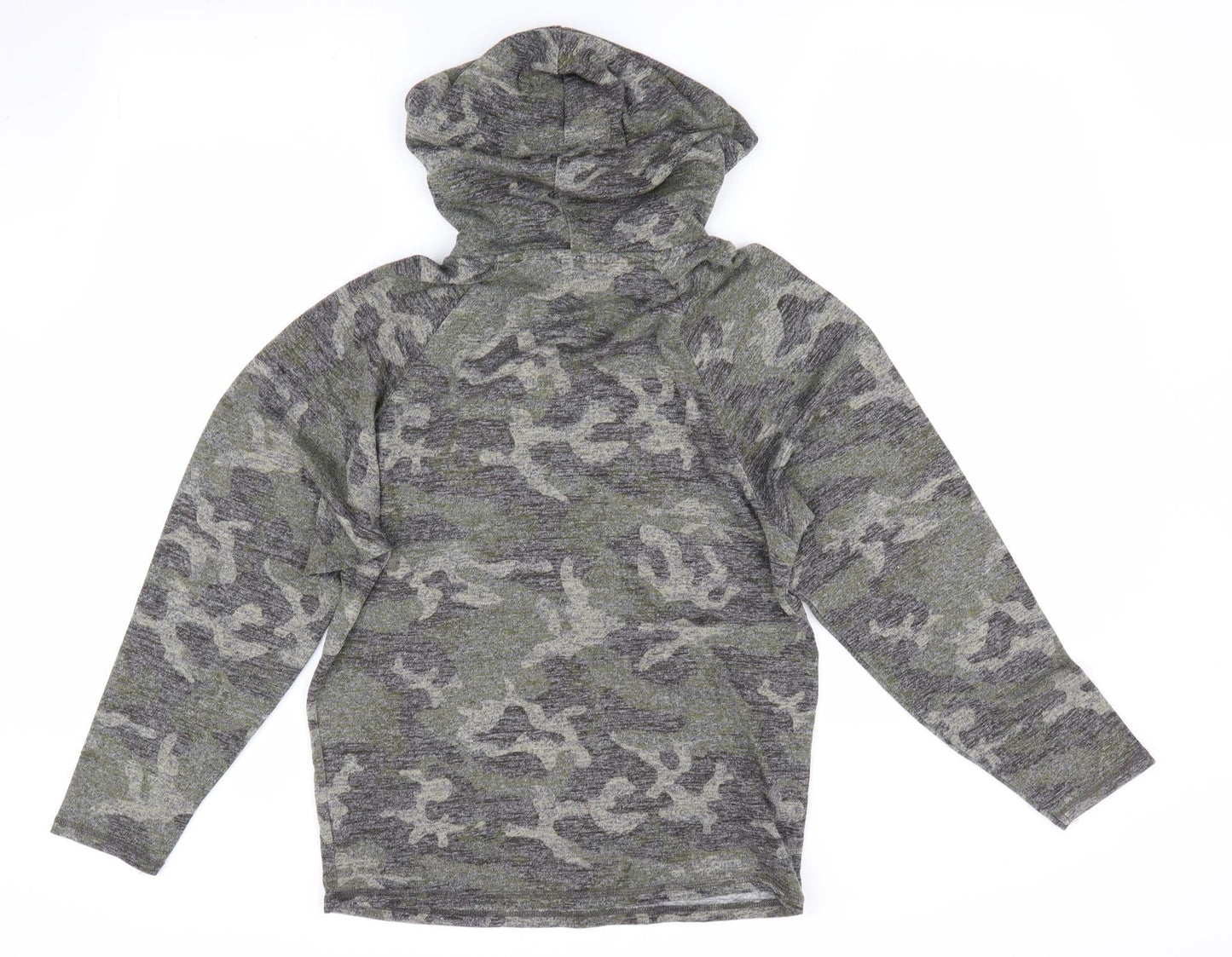 Florence and Fred Womens Green Camouflage  Pullover Hoodie Size 6