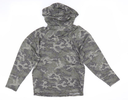 Florence and Fred Womens Green Camouflage  Pullover Hoodie Size 6