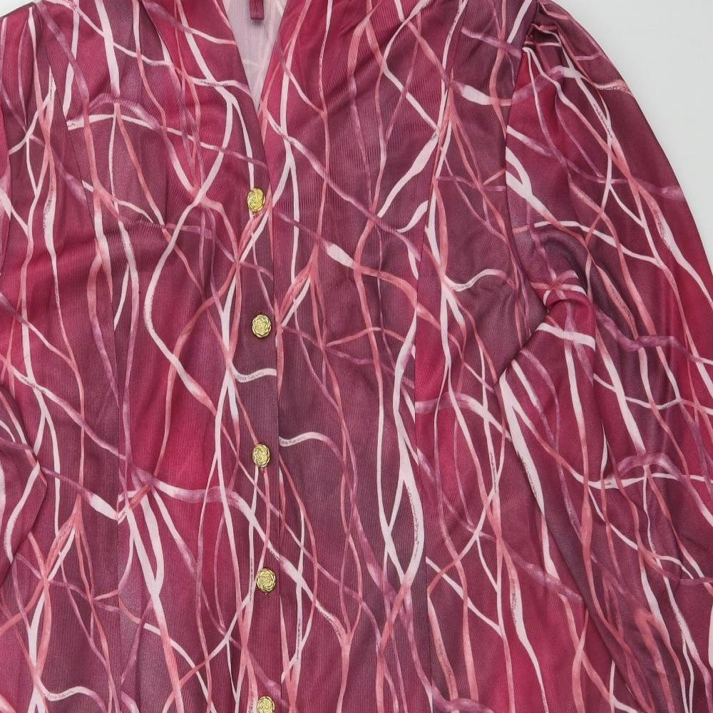 Daxon Womens Pink Geometric  A-Line