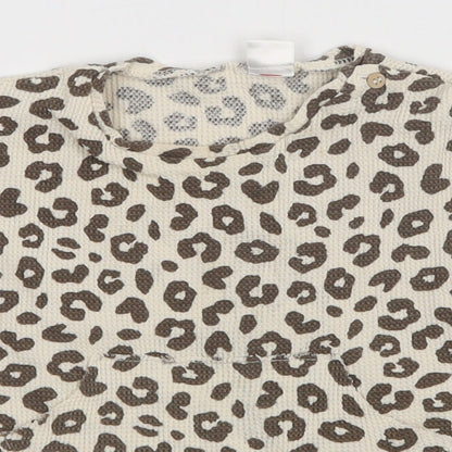 Preworn Girls Multicoloured Animal Print  Basic T-Shirt