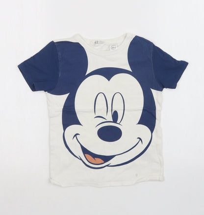 H&M Boys White   Basic T-Shirt Size 5-6 Years