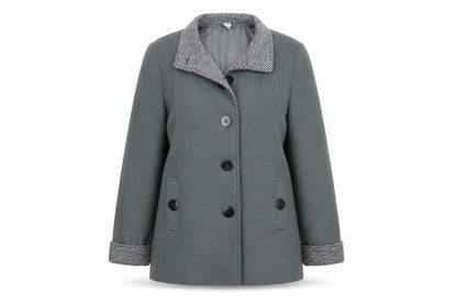 ANNE DDE LANCAY Womens Green   Overcoat Coat Size L