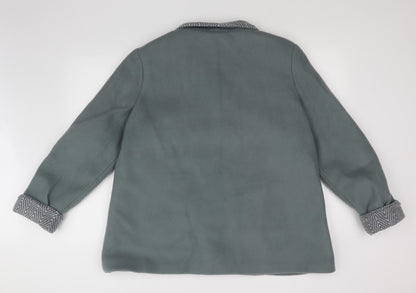 ANNE DDE LANCAY Womens Green   Overcoat Coat Size L