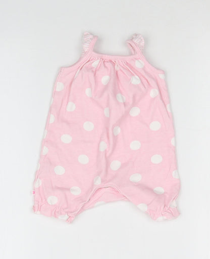 TU Girls Pink Polka Dot  Babygrow One-Piece Size 0-3 Months