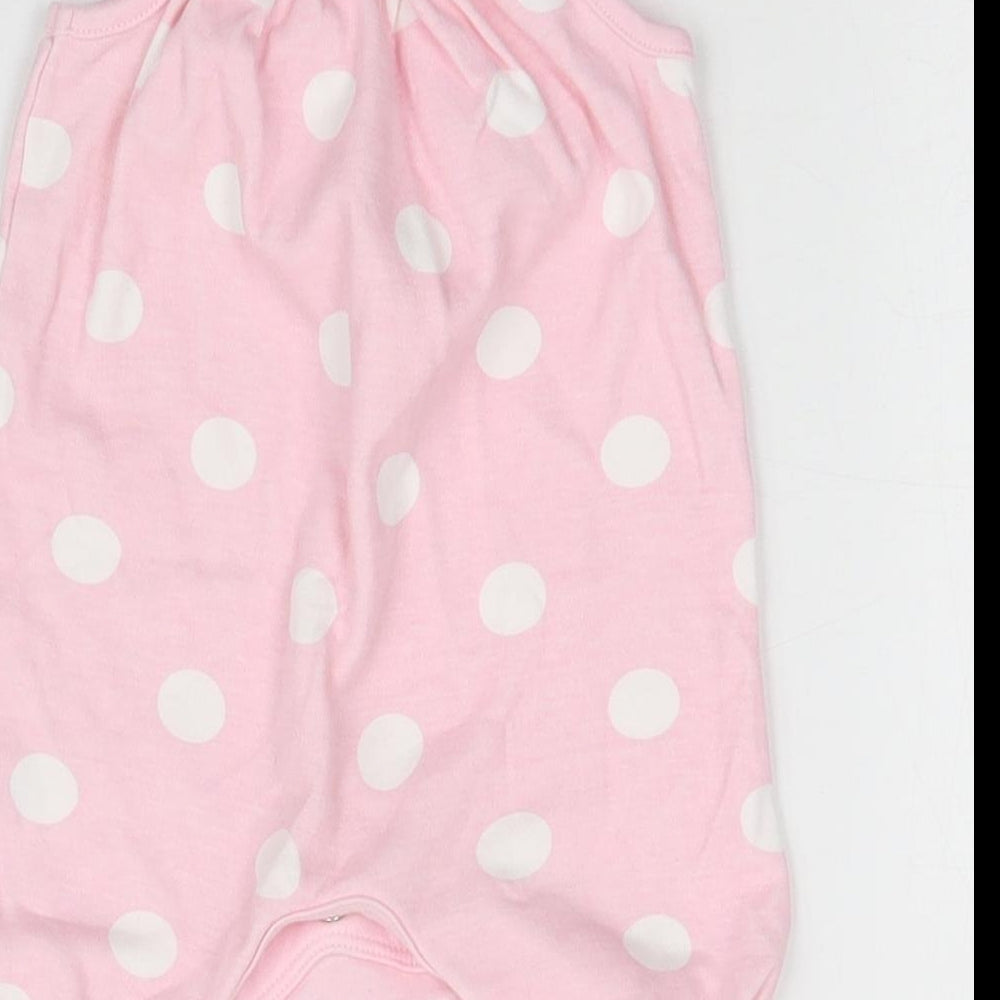 TU Girls Pink Polka Dot  Babygrow One-Piece Size 0-3 Months