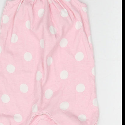 TU Girls Pink Polka Dot  Babygrow One-Piece Size 0-3 Months