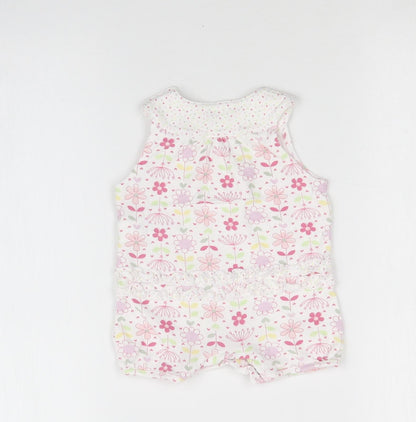 M&S Girls Multicoloured Floral  Romper One-Piece Size 0-3 Months